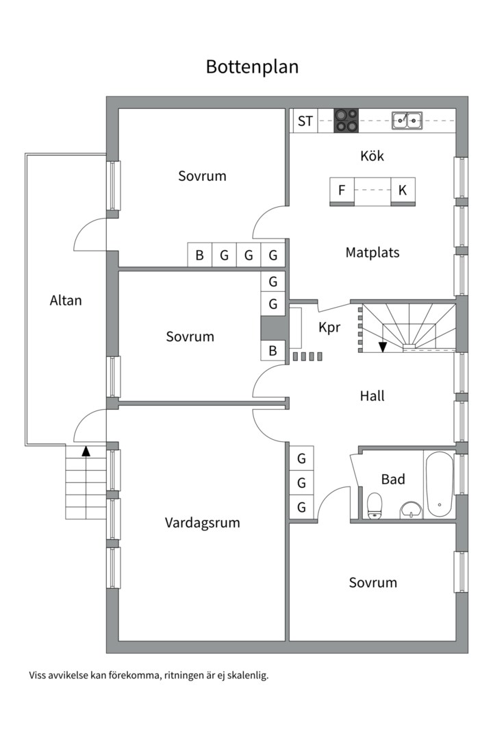 Planlösning från Täppvägen 10, Såld i Norra Lännersta, Nacka