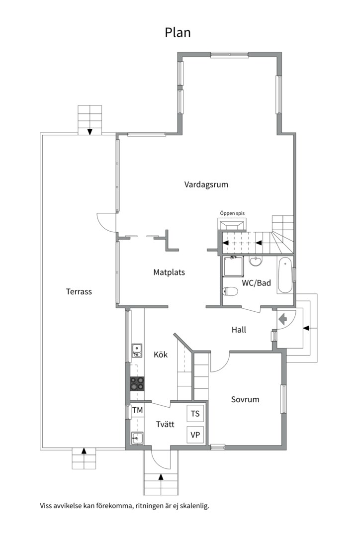 Planlösning från Vreta strandväg 50, Såld i Vreta, Uppsala