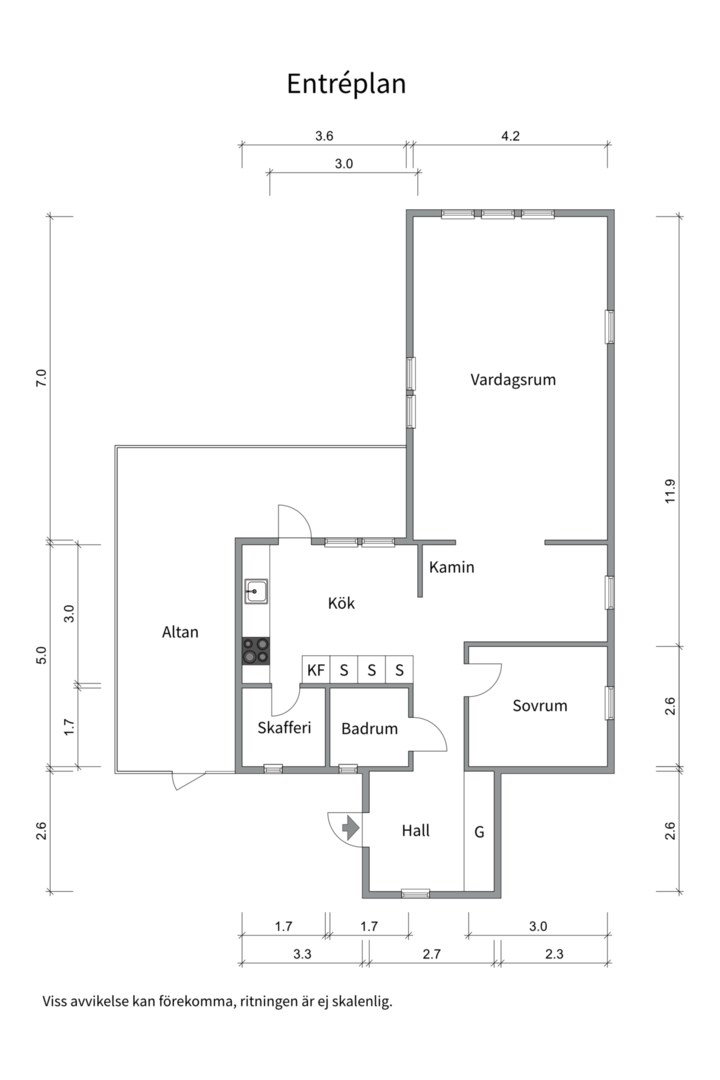Planlösning från Risvägen 30, Såld i Vikingshill, Nacka