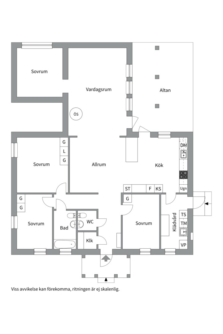 Planlösning från Statyvägen 16, Såld i Eriksborg, Västerås