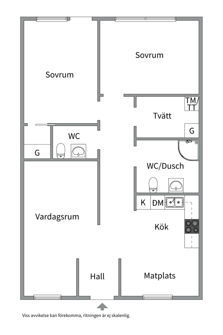 Planlösning från Olandsvägen 4B, Till salu i Alunda, Östhammar