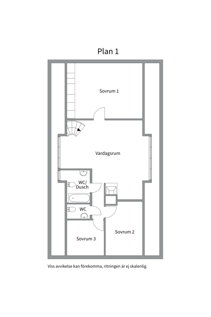 Planlösning från Uddnäsvägen 2, Såld i Gimo, Östhammar