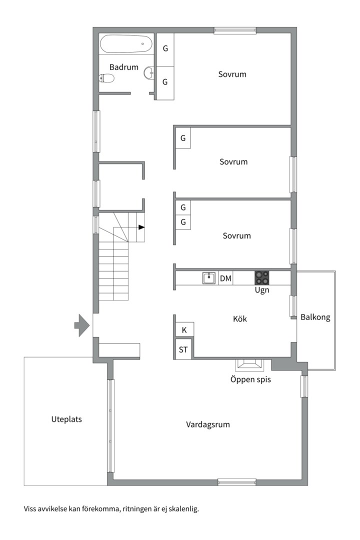Planlösning från Flygargatan 15, Såld i Bärby Hage, Uppsala