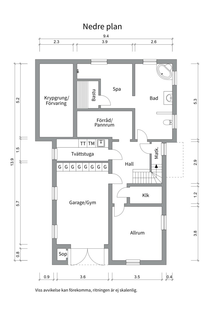 Planlösning från Lokevägen 32, Kommande i Lännersta, Nacka