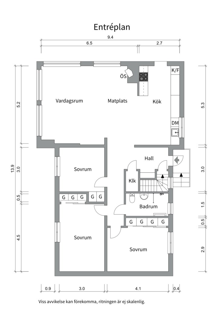 Planlösning från Lokevägen 32, Kommande i Lännersta, Nacka