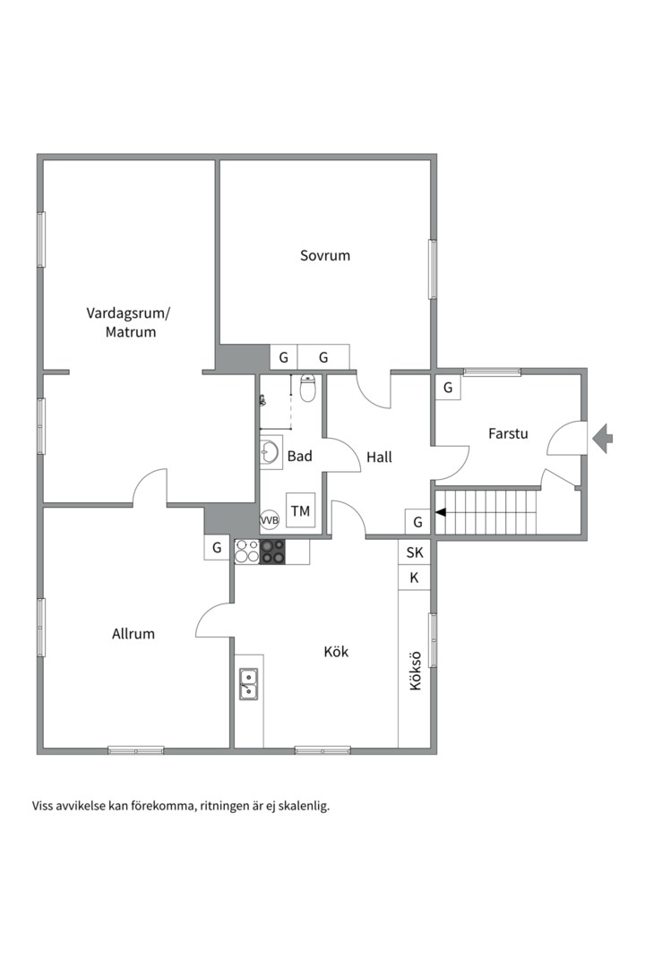 Planlösning från Näsby 6, Såld i Almunge, Uppsala