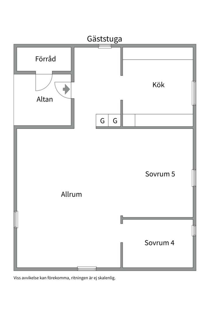 Planlösning från Strandsjövägen 42, Såld i Järlåsa, Uppsala