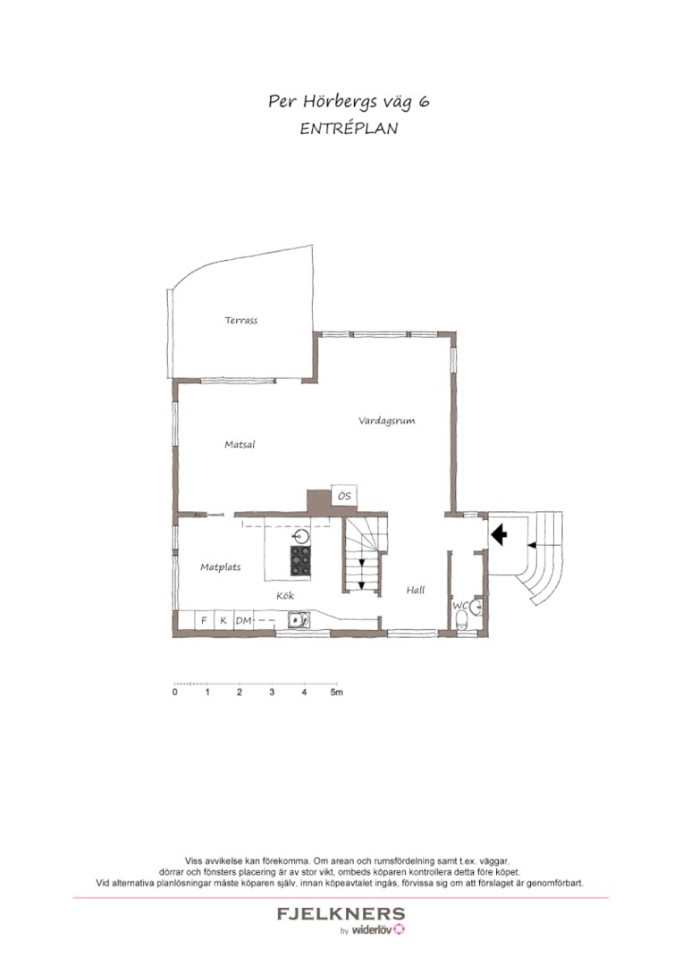 Planlösning från Per Hörbergs väg 6, Såld i Bromma - Södra Ängby, Stockholm