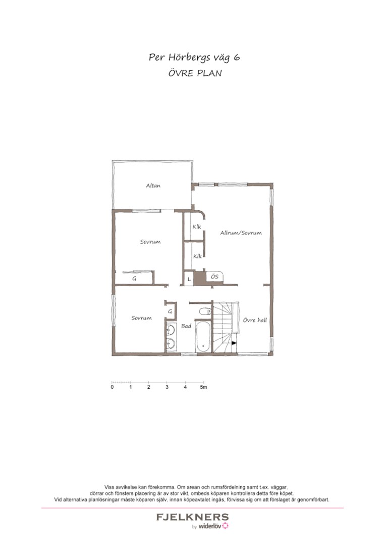 Planlösning från Per Hörbergs väg 6, Såld i Bromma - Södra Ängby, Stockholm