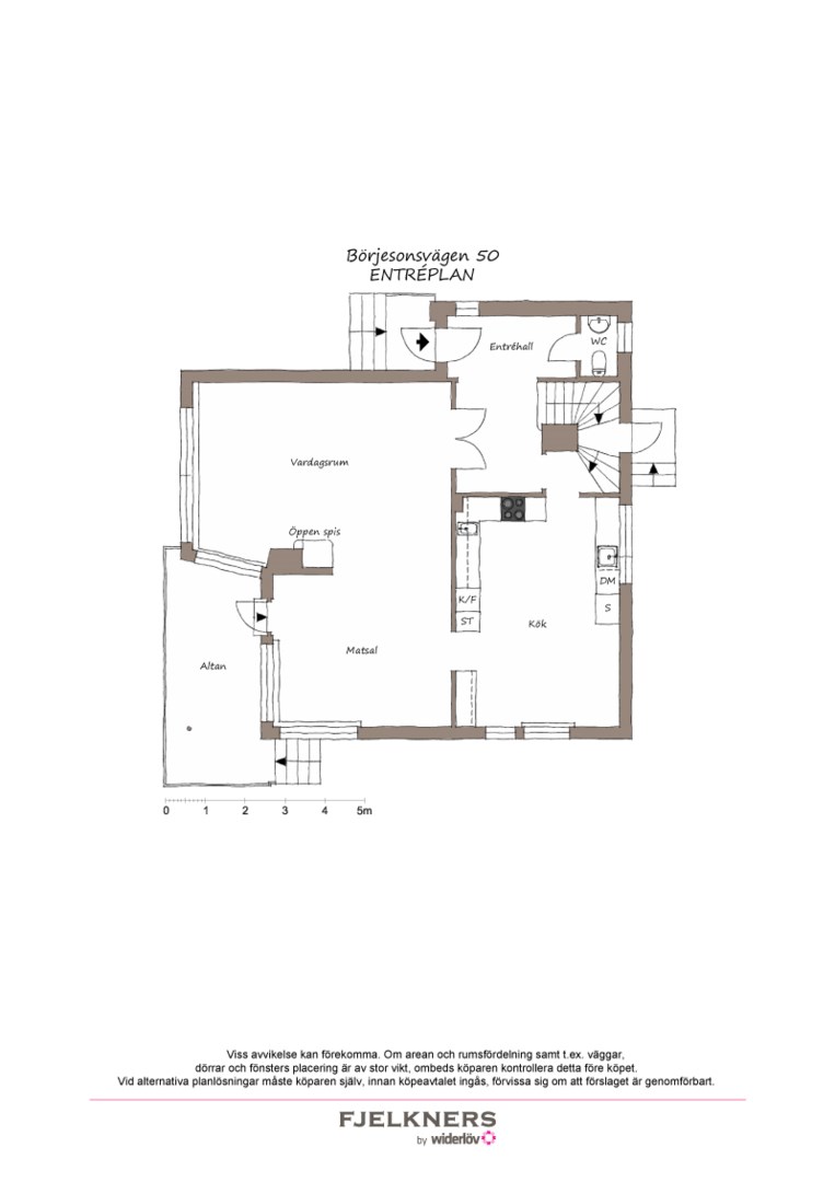 Planlösning från Börjesonsvägen 50, Såld i Bromma - Södra Ängby, Stockholm