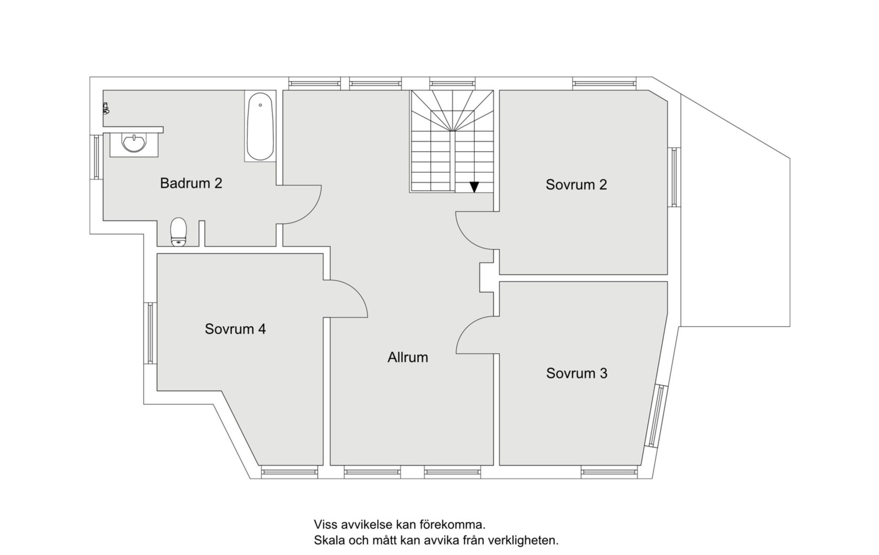 Planlösning från Sportvägen 3A, Såld i Skuru, Nacka