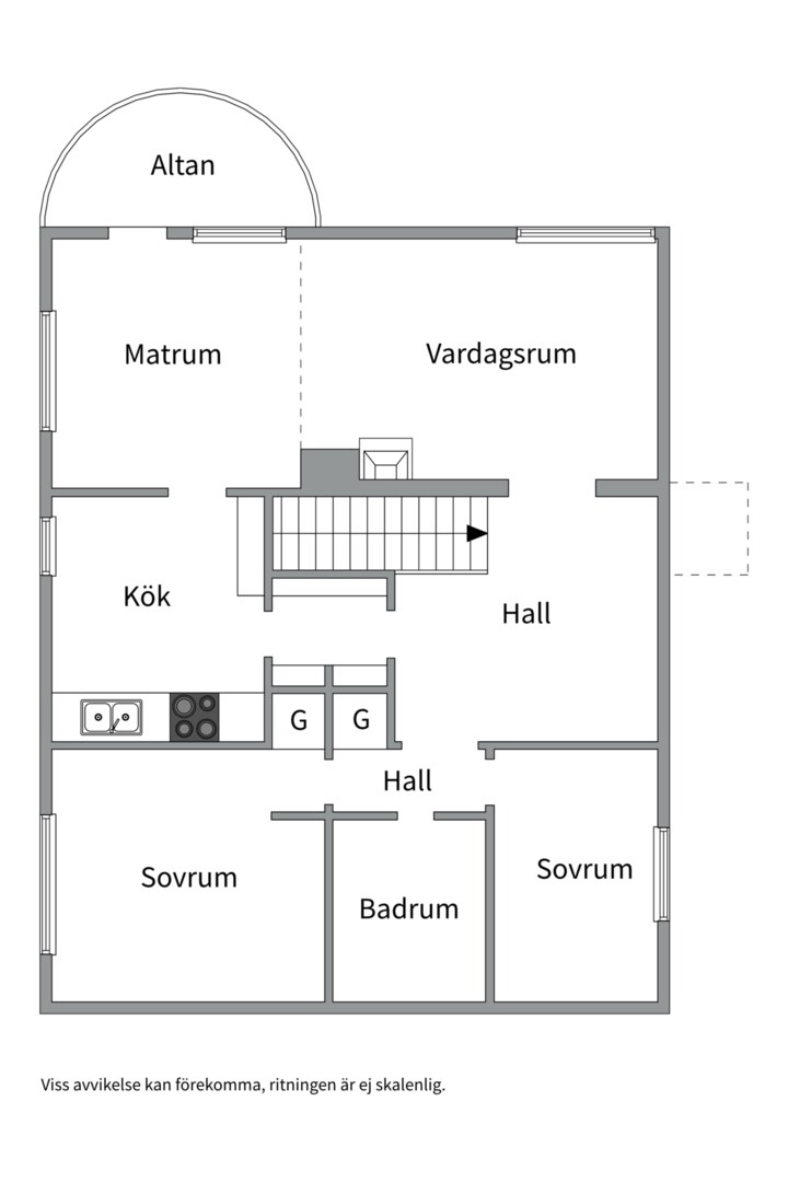 Planlösning från Talluddsvägen 9, Såld i Lilla Björknäs, Nacka