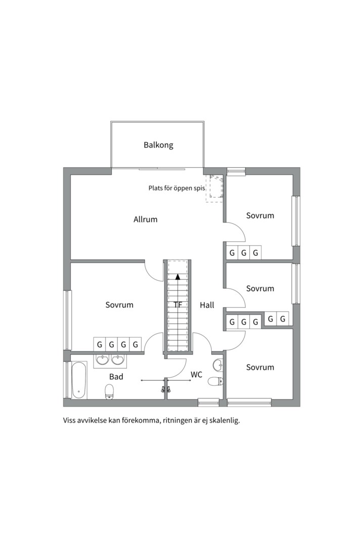 Planlösning från Ekdungevägen 33, Såld i Skuru, Nacka