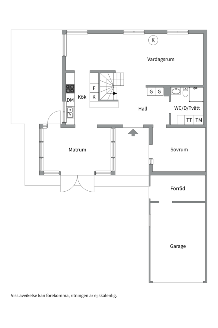 Planlösning från Pimpstensvägen 11, Såld i Herrhagen, Uppsala