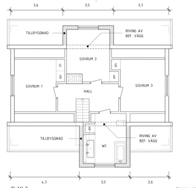 Planlösning från Renvägen 26, Såld i Lugnet, Värmdö
