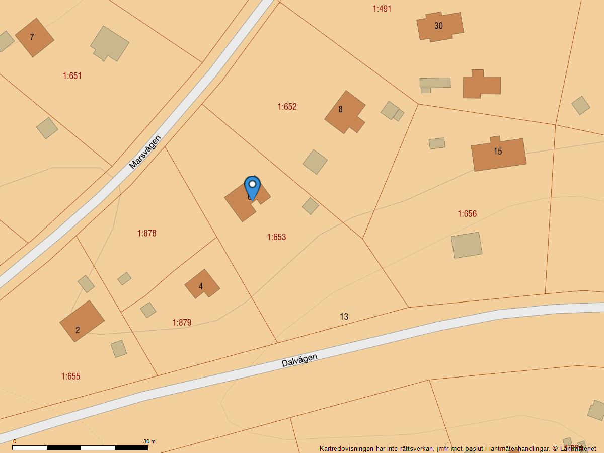 Bostadsbild från Marsvägen 6, Till salu i Gustavsvik, Nacka