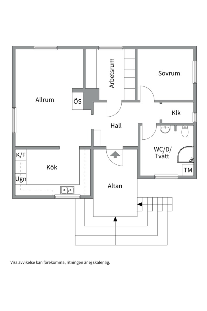 Planlösning från Marsvägen 6, Till salu i Gustavsvik, Nacka