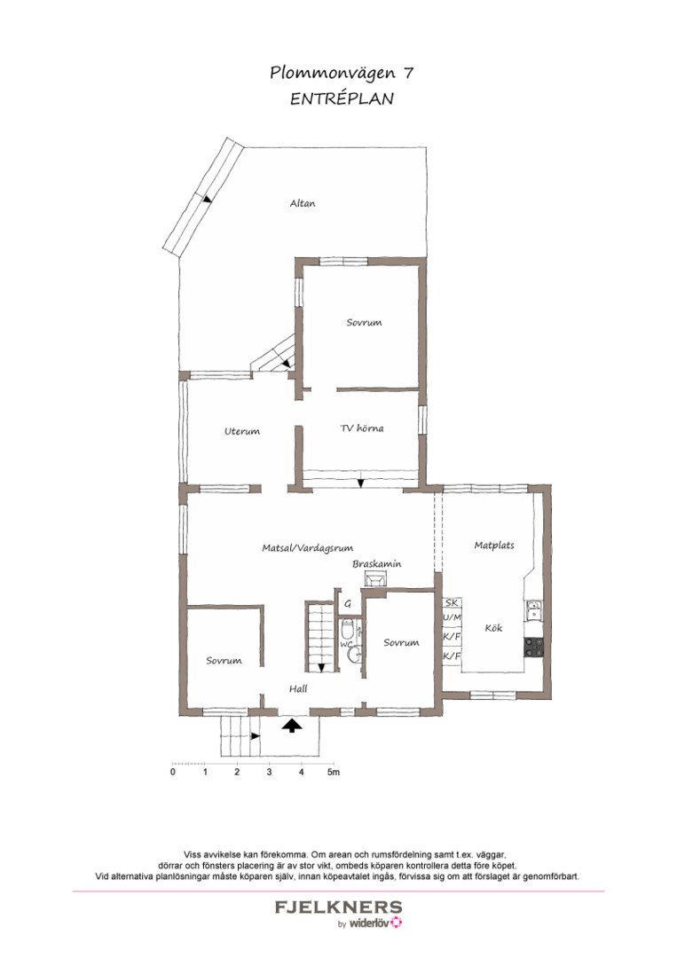 Planlösning från Plommonvägen 7, Såld i Bromma - Eneby, Stockholm