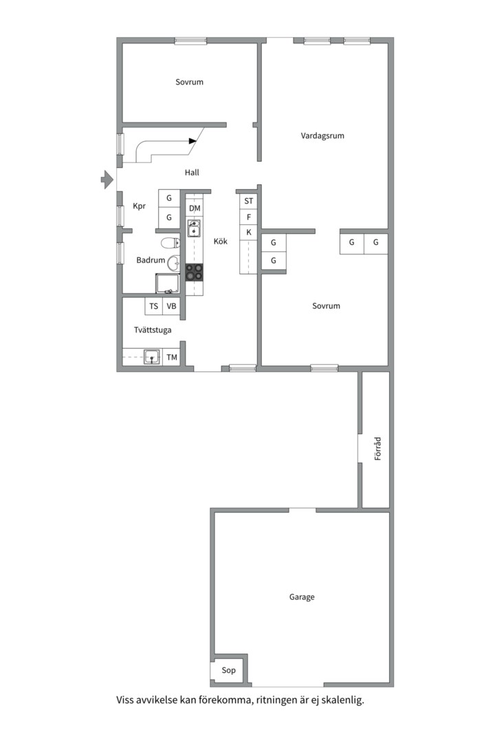 Planlösning från Gryningsvägen 73, Kommande i Storvreta, Uppsala