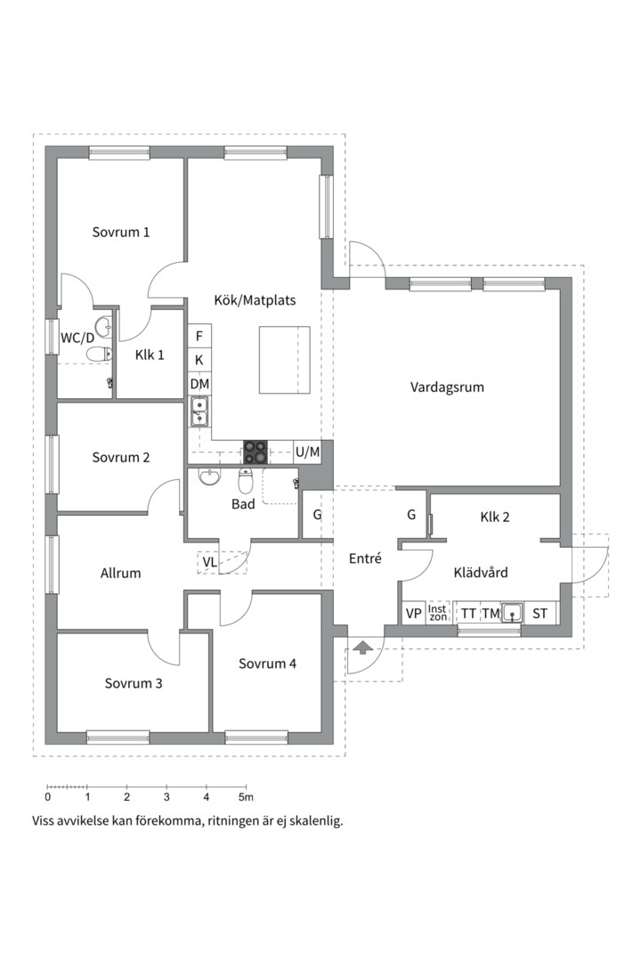 Planlösning från Skovelvägen 8, Kommande i Heby, Heby