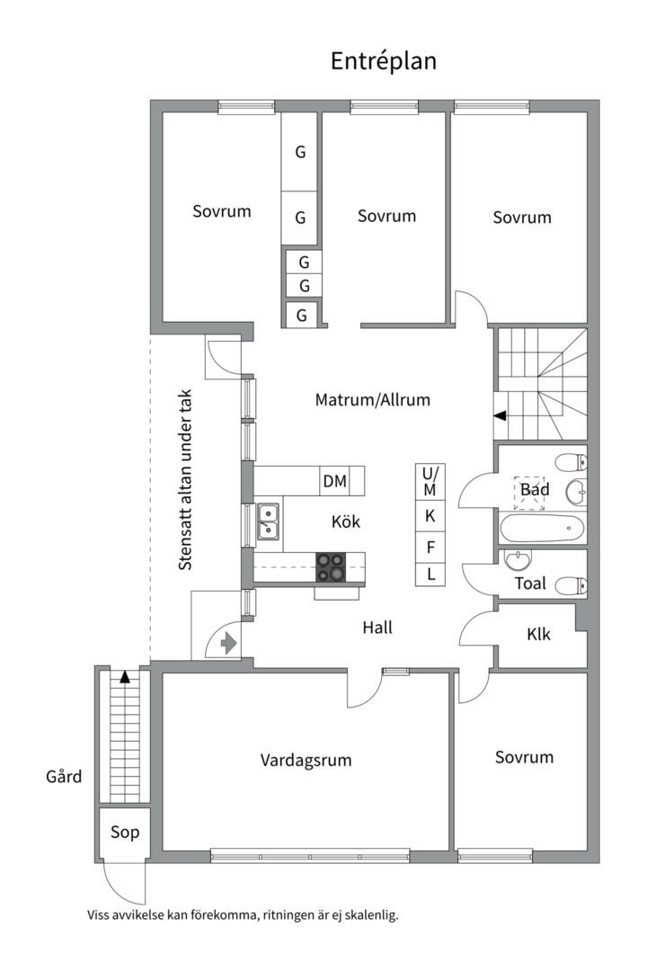 Planlösning från Timjansgatan 99, Såld i Årsta, Uppsala