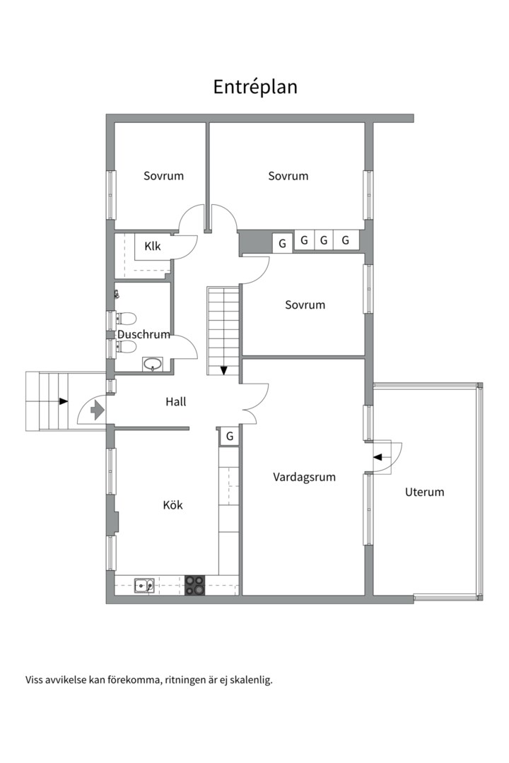 Planlösning från Enbärsgränd 6, Såld i Björklinge, Uppsala