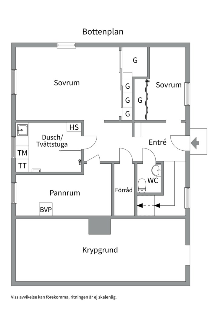 Planlösning från Boo strandväg 15, Såld i Eriksvik, Nacka