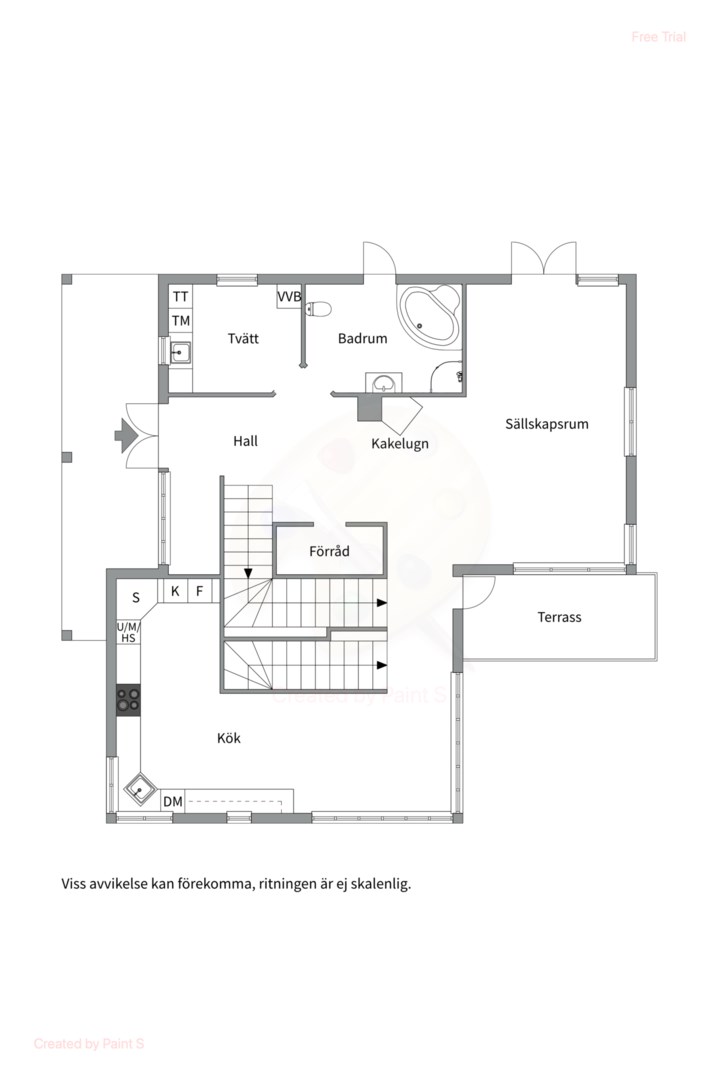 Planlösning från Abborrkroksvägen 72, Såld i Vindö, Värmdö
