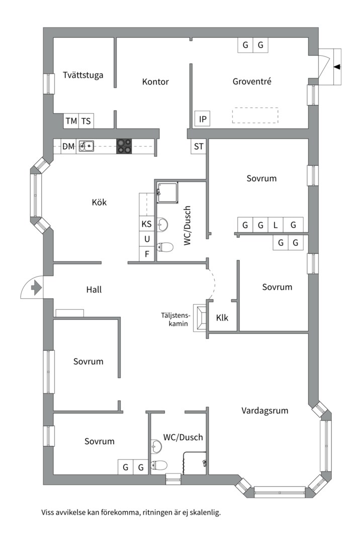 Planlösning från Pinglaströmsvägen 5A, Såld i Alsike, Knivsta