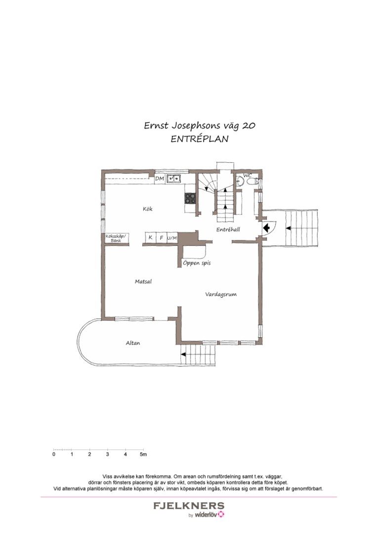 Planlösning från Ernst Josephsons väg 20, Såld i Bromma - Södra Ängby, Stockholm