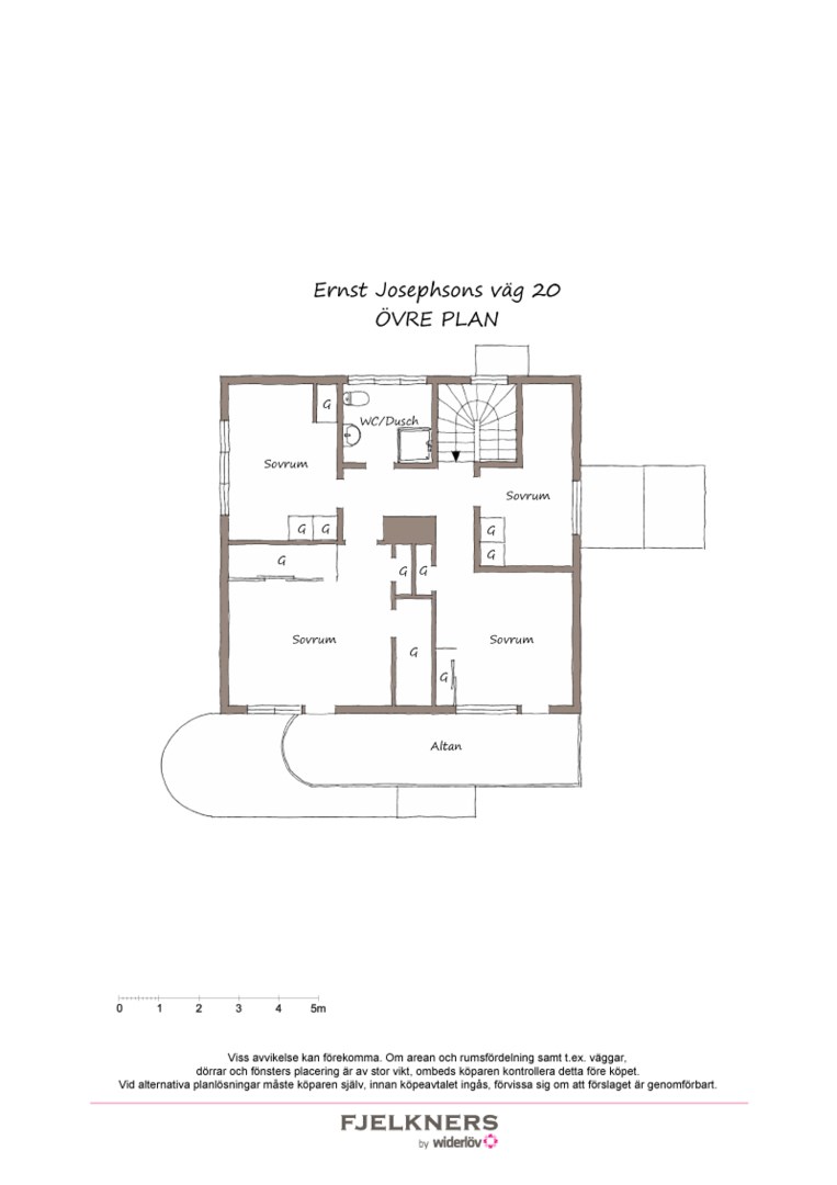 Planlösning från Ernst Josephsons väg 20, Såld i Bromma - Södra Ängby, Stockholm