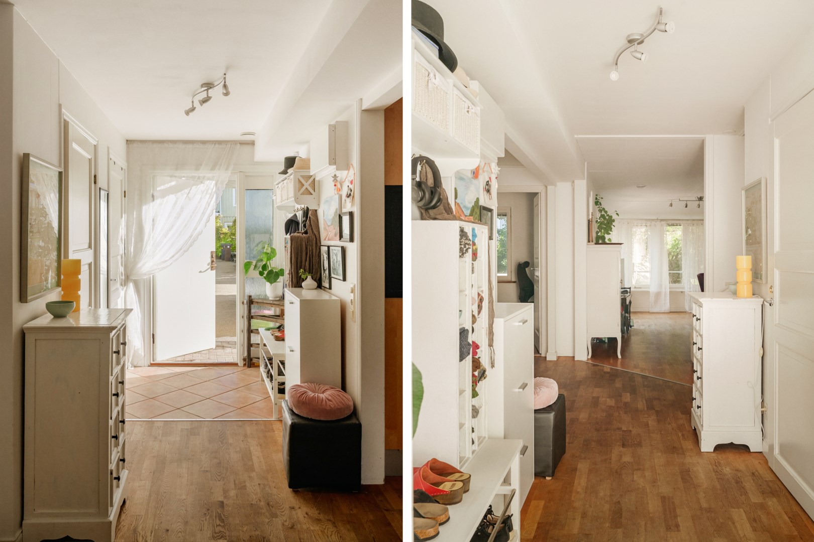 Entréhall med anslutande badrum & tvättstuga.