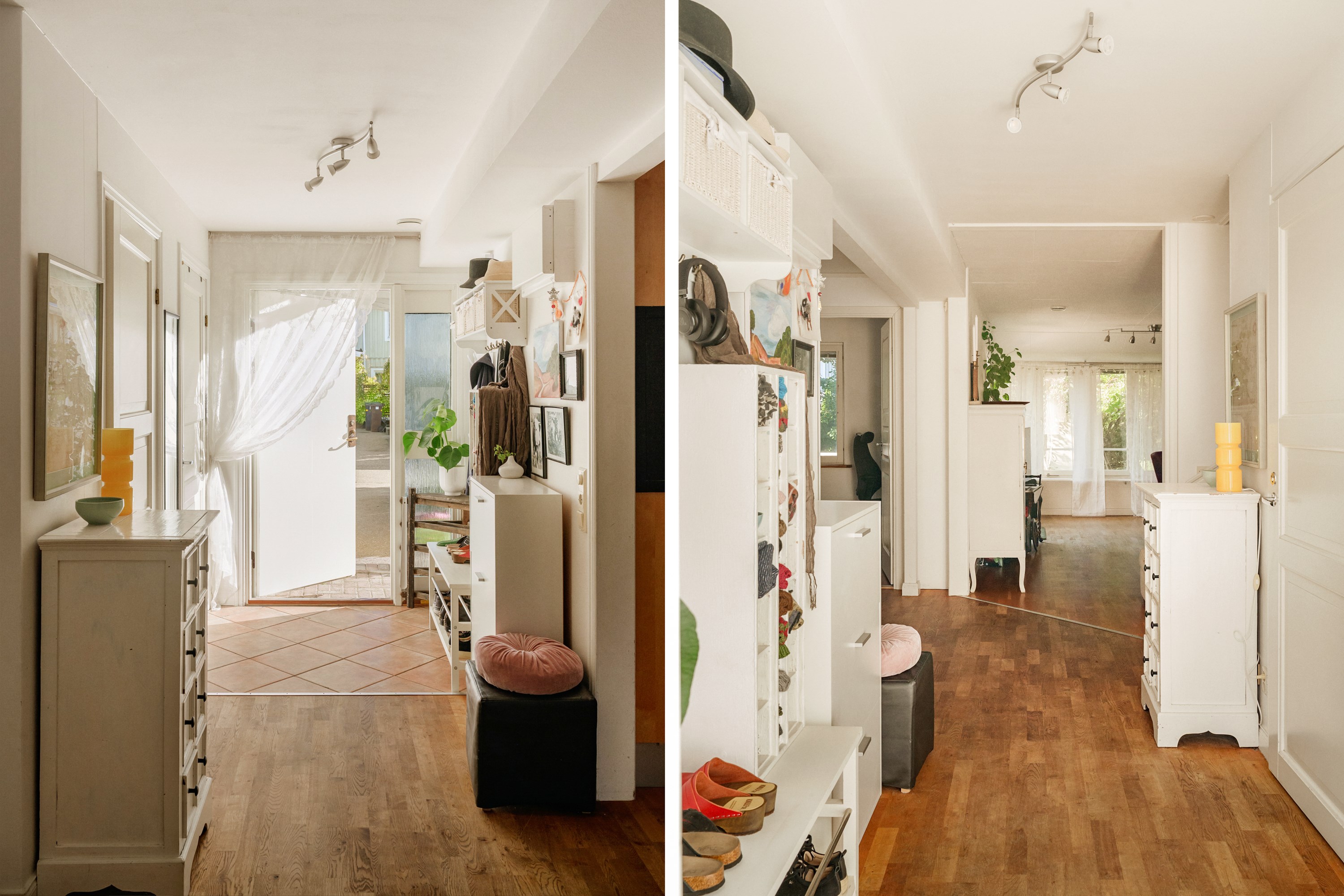 Entréhall med anslutande badrum & tvättstuga.