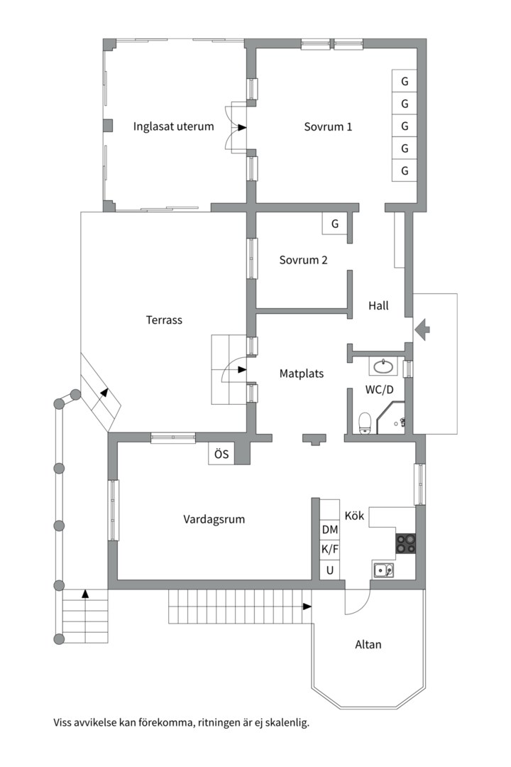 Planlösning från Herrviksvägen 34, Såld i Herrviksnäs, Värmdö