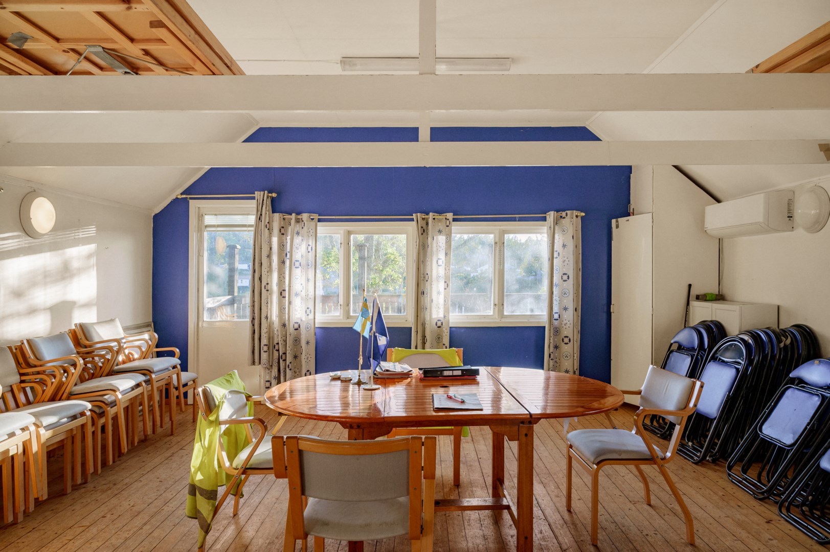 Klubbhuset går att hyra för kalas och fest.