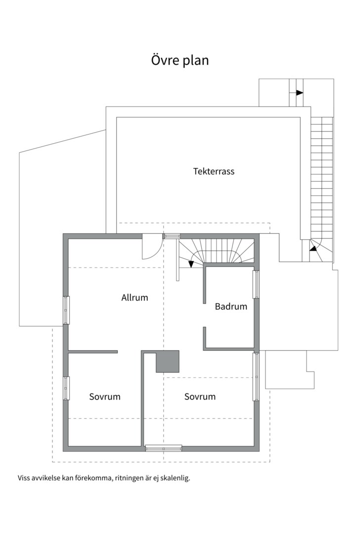 Planlösning från Rådjursvägen 8, Till salu i Saltsjö-Duvnäs, Nacka