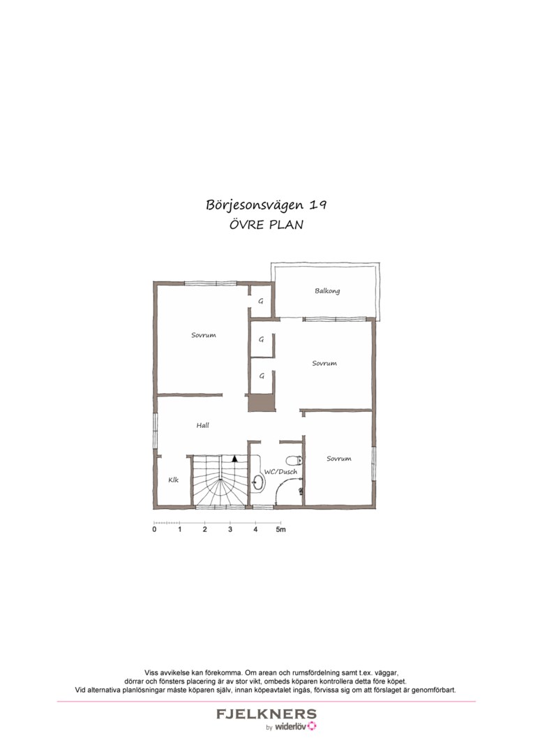 Planlösning från Börjesonsvägen 19, Såld i Bromma - Södra Ängby, Stockholm