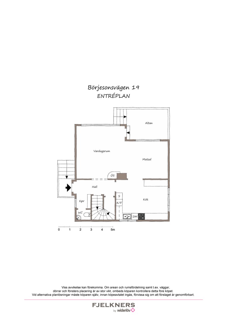 Planlösning från Börjesonsvägen 19, Såld i Bromma - Södra Ängby, Stockholm