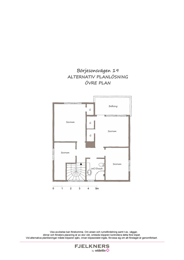 Planlösning från Börjesonsvägen 19, Såld i Bromma - Södra Ängby, Stockholm