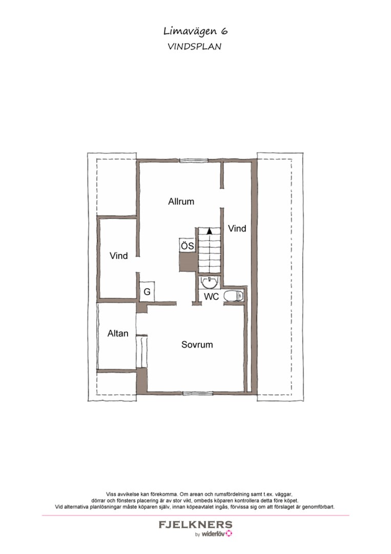 Planlösning från Limavägen 6, Till salu i Bromma - Nockeby, Stockholm