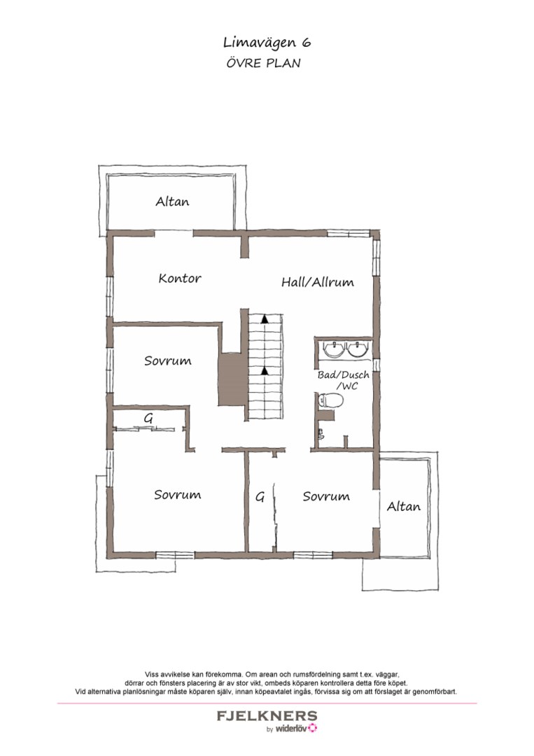 Planlösning från Limavägen 6, Till salu i Bromma - Nockeby, Stockholm