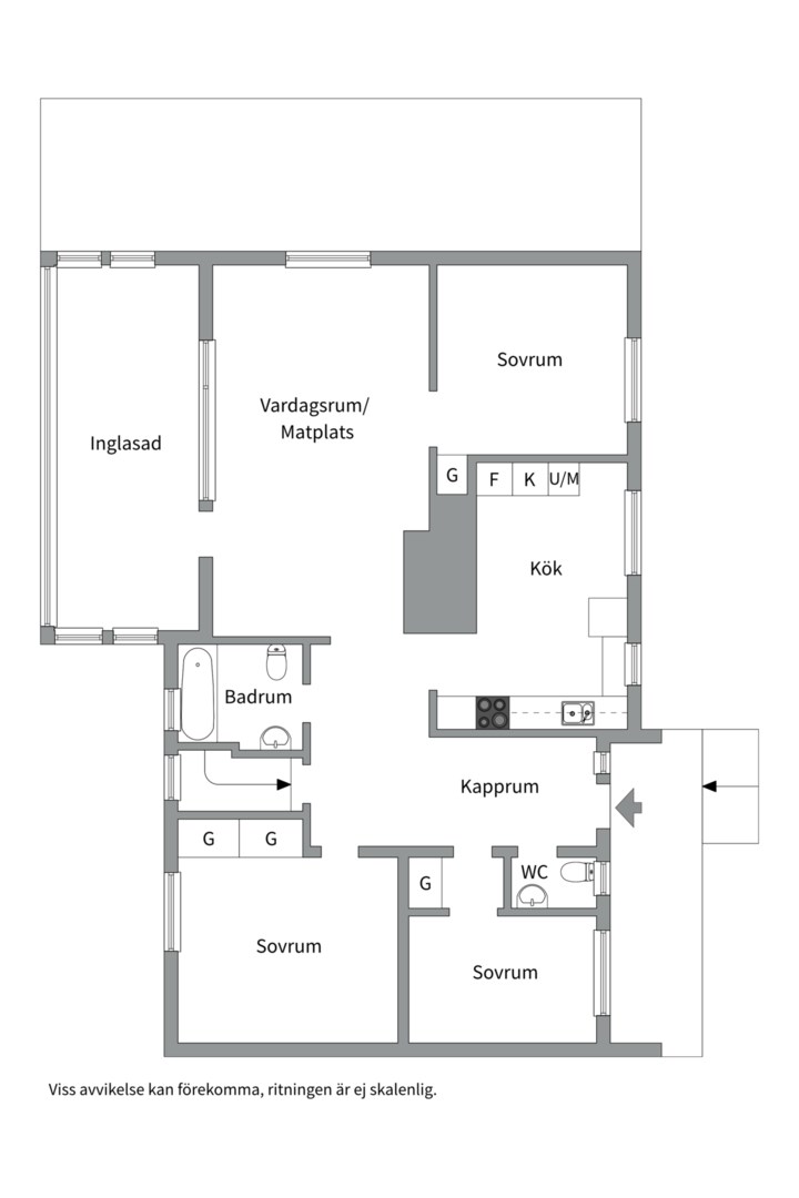 Planlösning från Enbärsgränd 11, Till salu i Björklinge, Uppsala