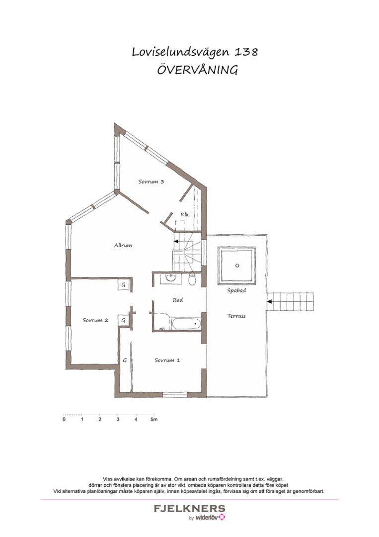 Planlösning från Loviselundsvägen 138, Såld i Hässelby - Södra Villastad, Stockholm