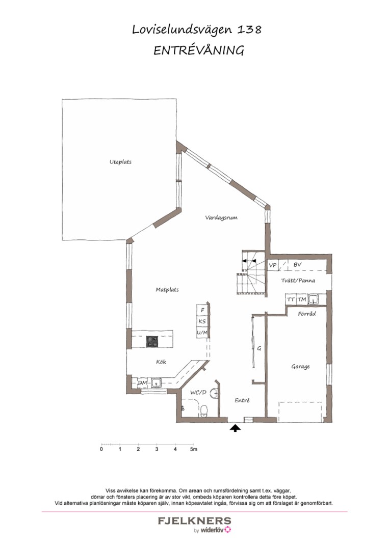Planlösning från Loviselundsvägen 138, Såld i Hässelby - Södra Villastad, Stockholm