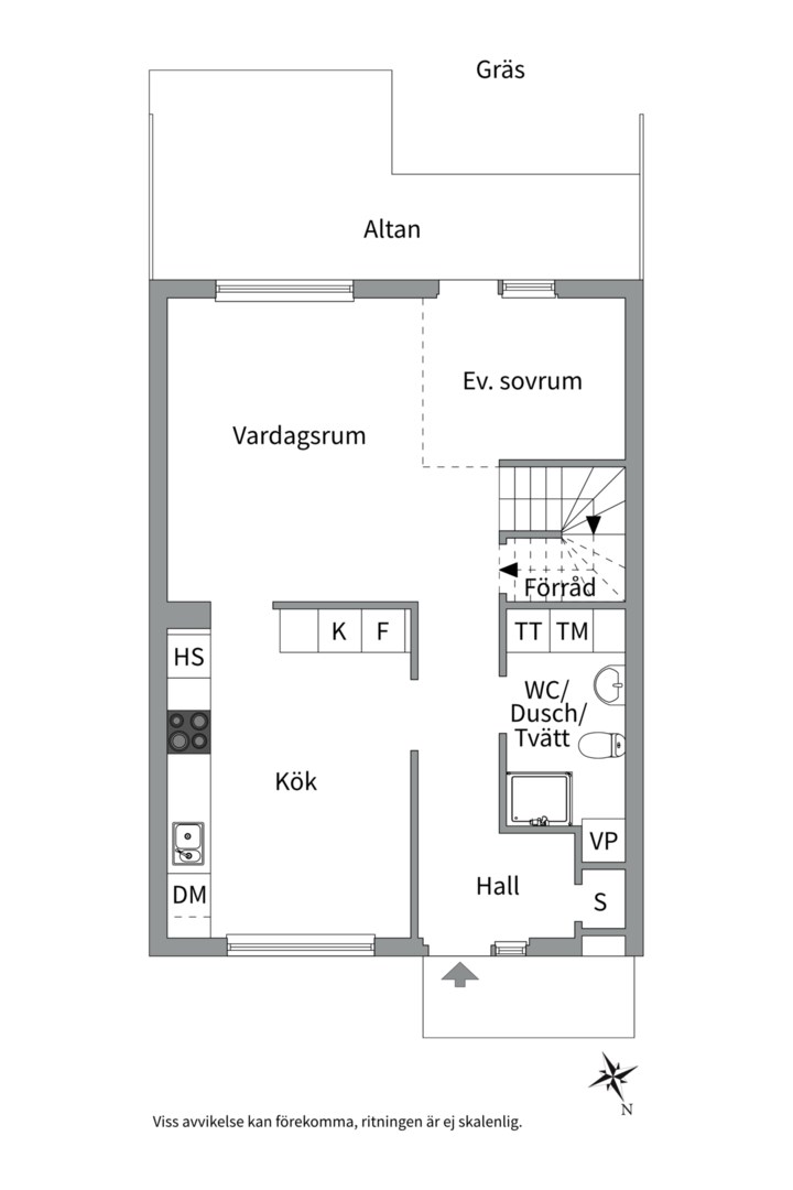 Planlösning från Arkeologvägen 7, Till salu i Gamla Uppsala, Uppsala