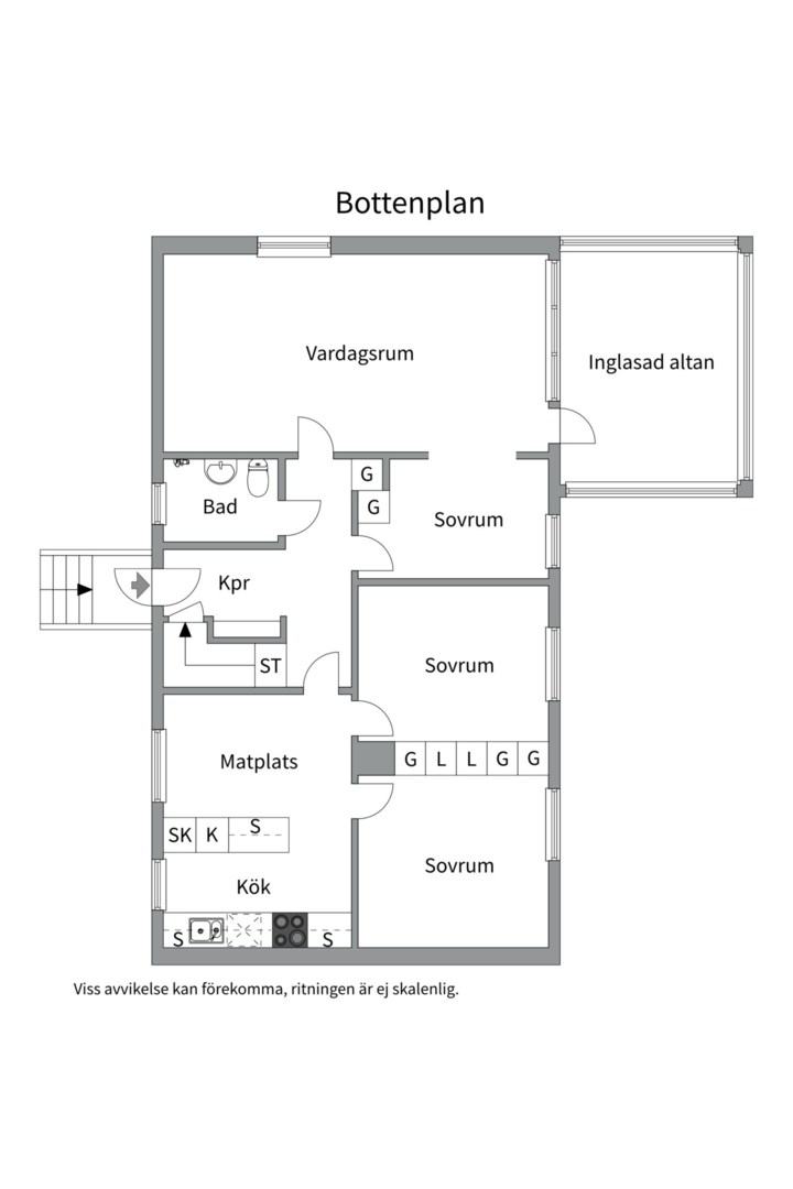Planlösning från Ramstalundsvägen 8, Såld i Ramstalund, Uppsala