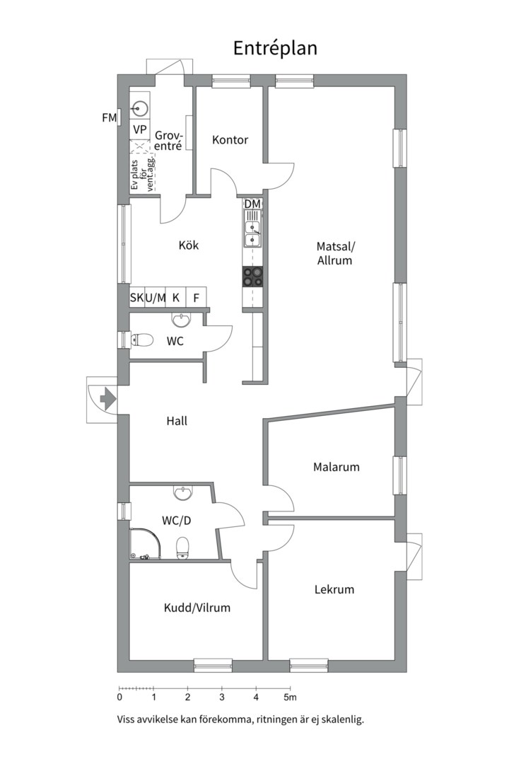 Planlösning från Lodjursvägen 9, Såld i Vreta, Uppsala
