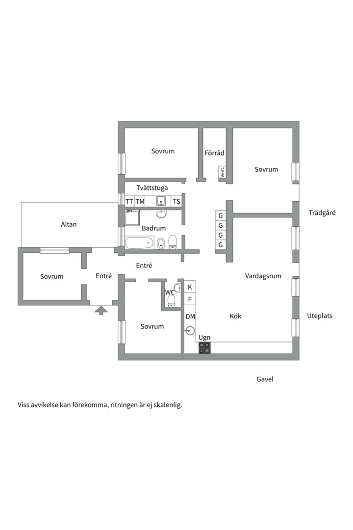 Planlösning från Sten Stures väg 2, Till salu i Duvnäs Utskog, Nacka