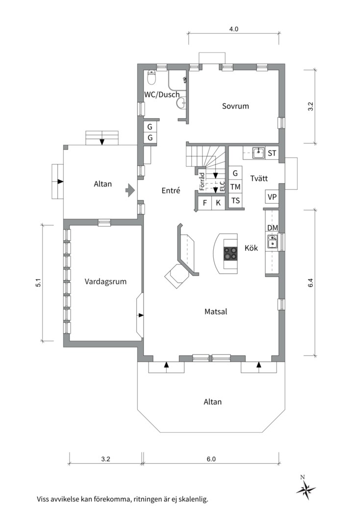 Planlösning från Hallkved 309, Såld i Hallkved, Uppsala