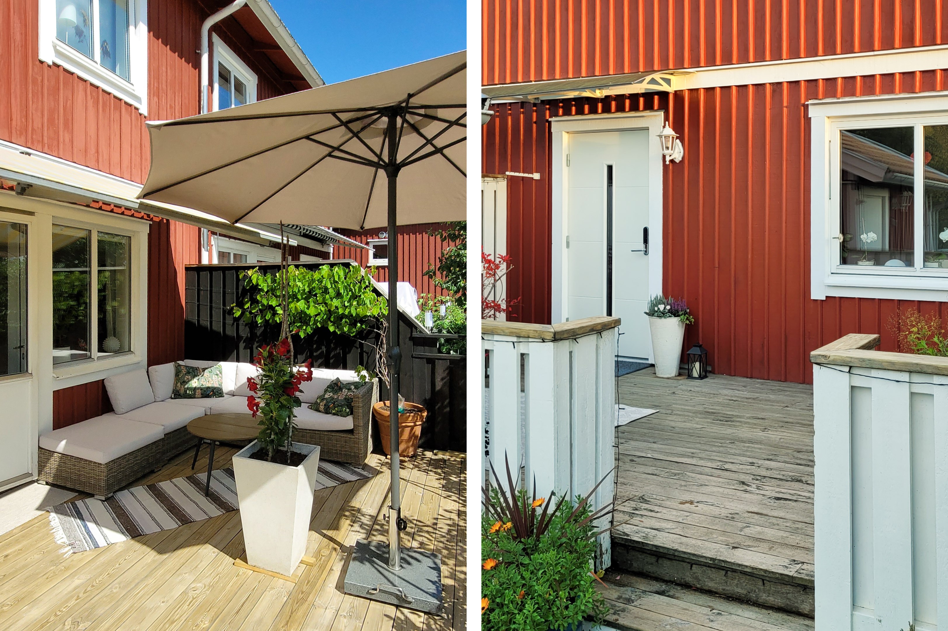 Uteplatserna täcker in solens vandring från morgon till kväll.